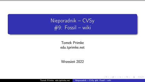 Nieporadnik - CVSy #9 Fossil - wiki