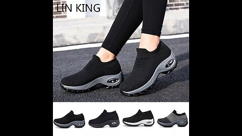 Women Outdoor Casual Sport Shoes Non Slip Sneakers Loafers Comfortable Height Increase Swing Shoes