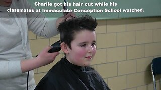 5th Grader shaves head to raise money for Roswell Park patients