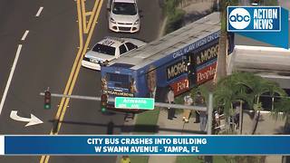 City bus crashes into building in Tampa