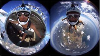 Paraquedista brasileiro grava imagens em 360º impressionantes