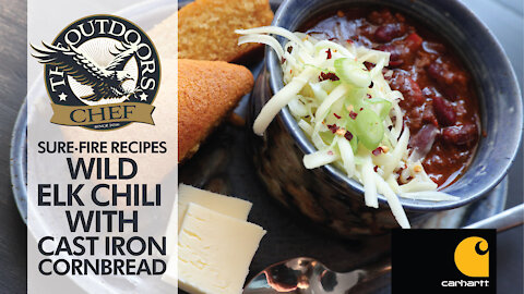 Wild Elk Chili and Cast Iron Cornbread with The Outdoors Chef