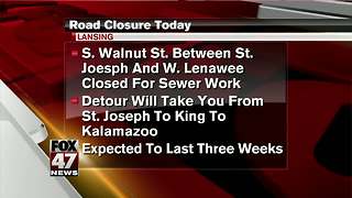 Road closure in downtown Lansing to last 3 weeks