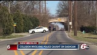 Collision involving officer with the Indianapolis Metropolitan Police Department caught on dashcam