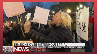 Opposing Crowds Outside Courthouse Awaiting Rittenhouse Verdict - 5077