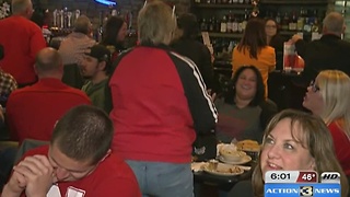 Husker fans at a bar 6pm