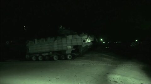 Marines Conduct Nighttime Waterborne Operations with Amphibious Assault Vehicles