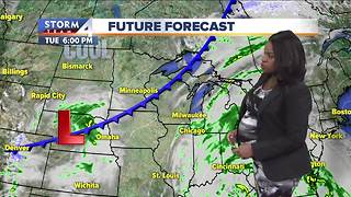 Mostly cloudy tonight, chance of rain Tuesday