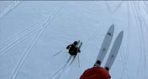 Skier vs Speedrider downhill