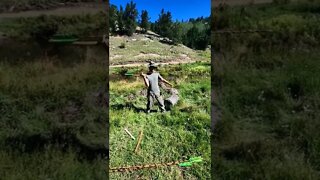 Practicing using the Atlatl at Colorado Mountain Man Survival School.