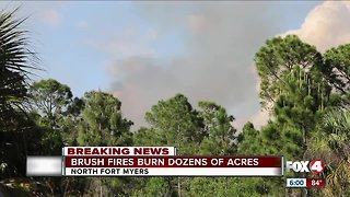 Growing brush fire in North Fort Myers