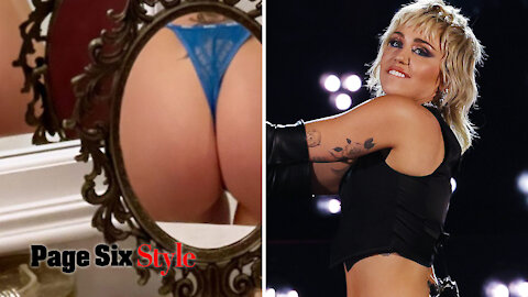 Miley Cyrus posts butt selfie in lacy blue thong