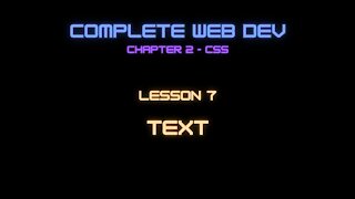 Complete Web Developer Chapter 2 - Lesson 7 Text