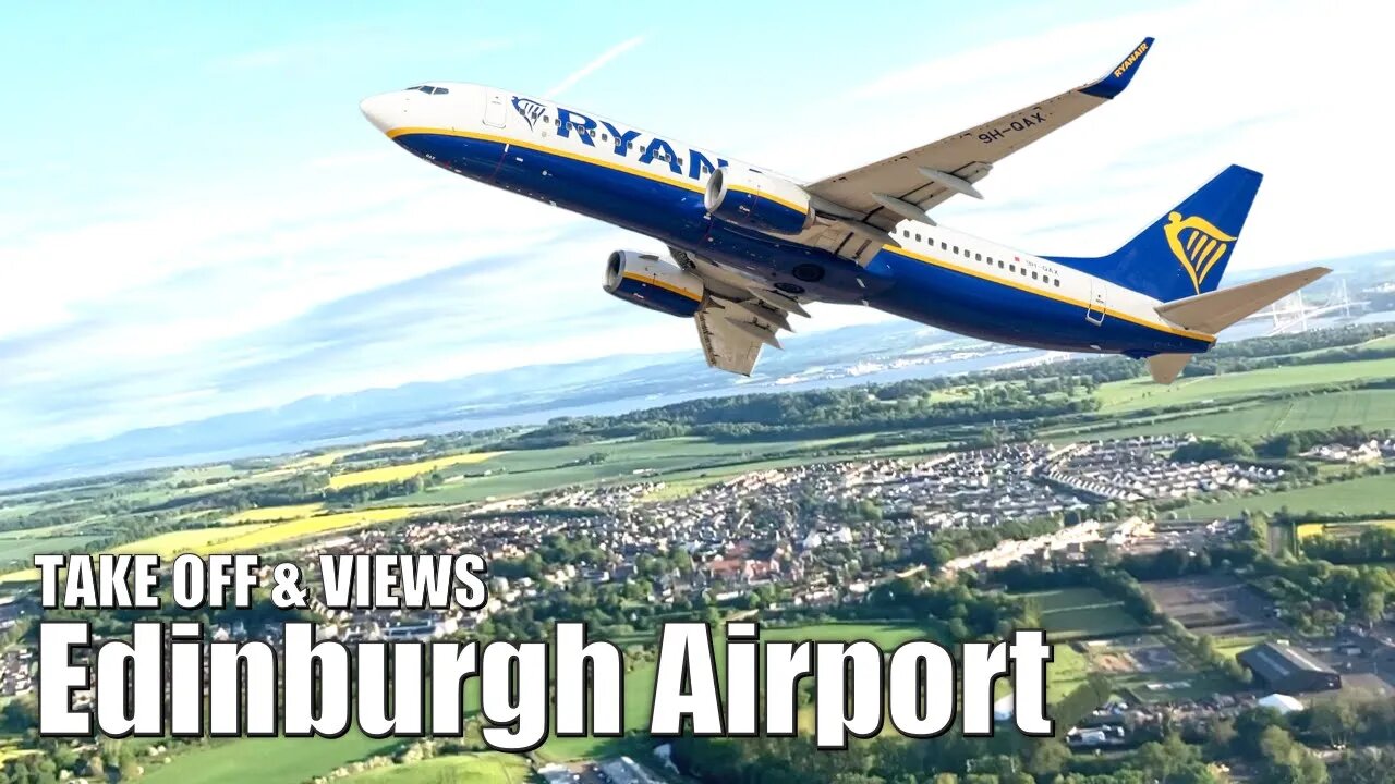 Edinburgh Airport - Taxi, Take Off & Views North - Forth Road Bridge 2023