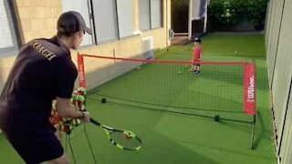 Tennis coach's son refuses to return serve