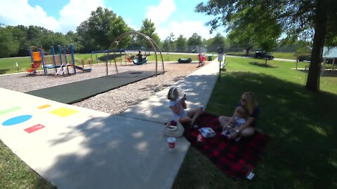 Kids in Park Getting Sunlight to Avoid Covid 19