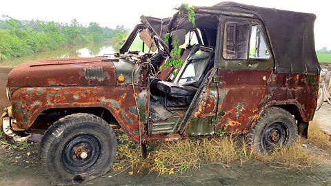 Restoration of antique car UAZ 469 | Restore and rebuild UAZ 469 after 25 years of being abandoned