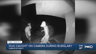 Two caught on camera during burglary