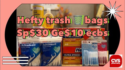 CVS Sp$30 G$10ecbs | Hefty trash bags #couponingwithdee #cvs