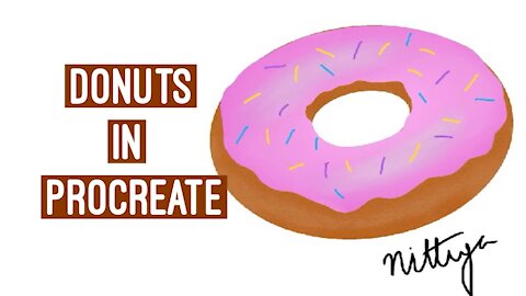 Timelapse video of Donut in procreate