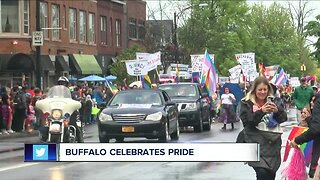 Buffalo painted in a huge rainbow for Pride Parade