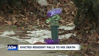 Evicted resident falls to his death