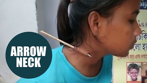 Teenage archer had a lucky escape after she was shot through the NECK by an arrow