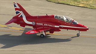 UK RAF's Red Arrows land at Rocky Mountain Metro Airport