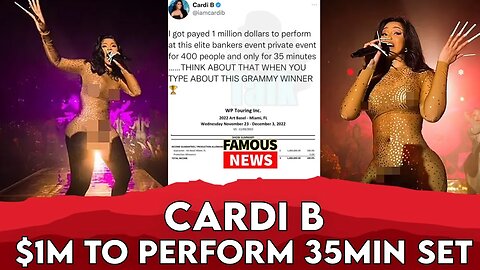 Cardi B Made $1 Million for 35 Minute Performance at Private Event | Famous news