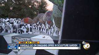 vandals go on smashing spree in sculpture garden
