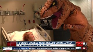 Bakersfield doctor dresses as dinosaur for Halloween