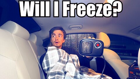 Surviving FREEZING Rain Storm with $5 Walmart Heater Stealth Car Camping
