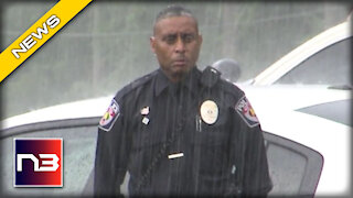 Lone Officer Stands at Attention in Downpour to Honor Deceased World War II Veteran