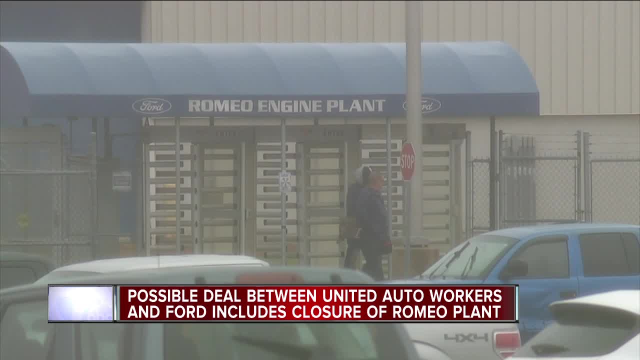 Possible deal between United Autoworkers and Ford includes closure of Romeo plant