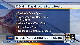 Grocery store hours this Thanksgiving