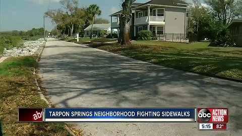 Neighbors in Tarpon Springs fight sidewalk construction