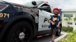 Boy battling cancer gets hero's sendoff from Boynton Beach police