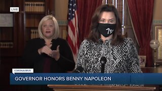 Governor Whitmer pays tribute to Benny Napoleon