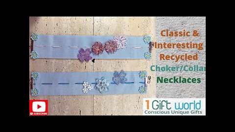 How to Make Two Choker/Collar Necklaces with Recycled Materials, Classic & Funky
