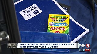 Fort Myers business gives away backpacks with supplies to those in need