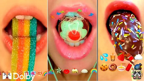 Asmr 1 Minutes For Sleep Emoji Food Challenge Mashup Eating - Emoji Mukbang -2023-3