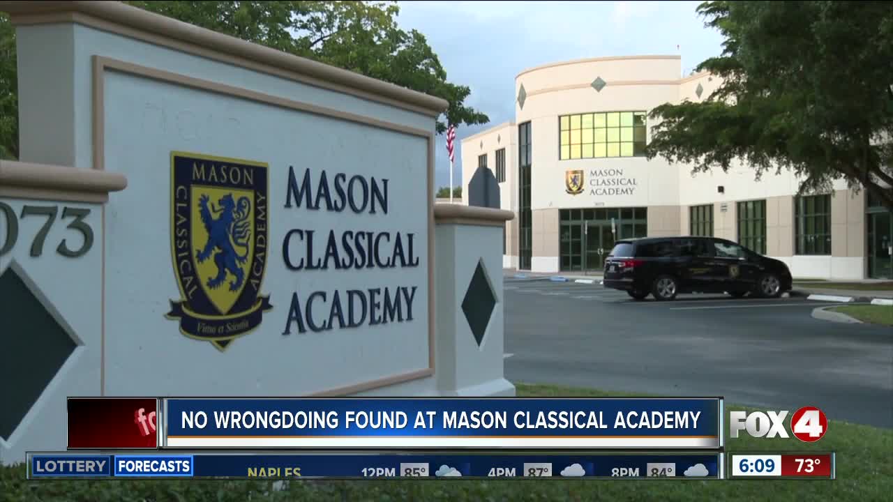 No wrongdoing found at Mason Classical Academy