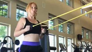 Woman's long-awaited gym workout ends on the floor!