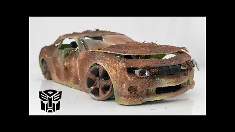 Restoration Abandonned Chevy Camaro Transformer Model Car - American Bumblebee Muscle Car