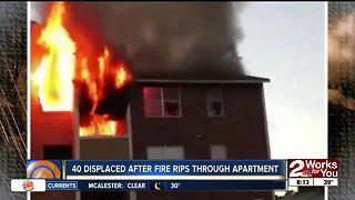 40 displaced after fire rips through apartment in Dallas