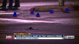 Teen seriously hurt in two vehicle crash