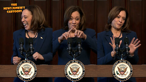 In the meanwhile cackling Kamala delivers her usual word salad.