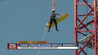 Crews rescue man who suffered medical emergency on crane in Tampa