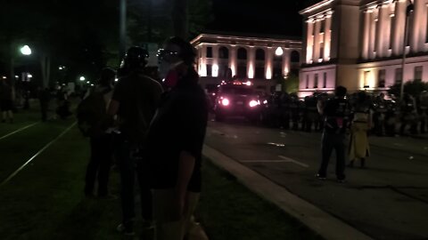 Police Showered in Bottles as Large BLM March Arrives in Kenosha Monday Aug 24th