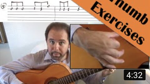Thumb Exercises 1, 2 and 3 for the Flamenco Guitar